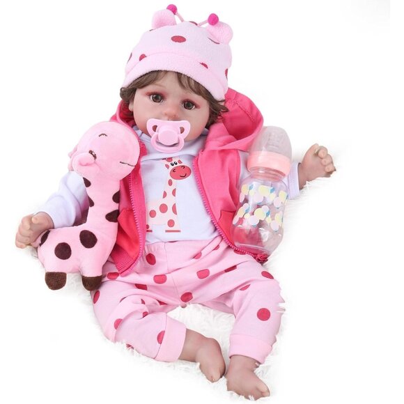 🆕18inch Soft Cloth Body Newborn Baby Poseable Limbs Bella Doll Baby Girl - Picture 3 of 8